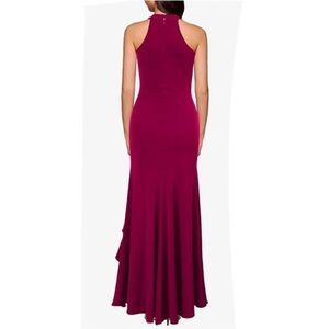 Elegant Asymmetrical Burgundy Dress